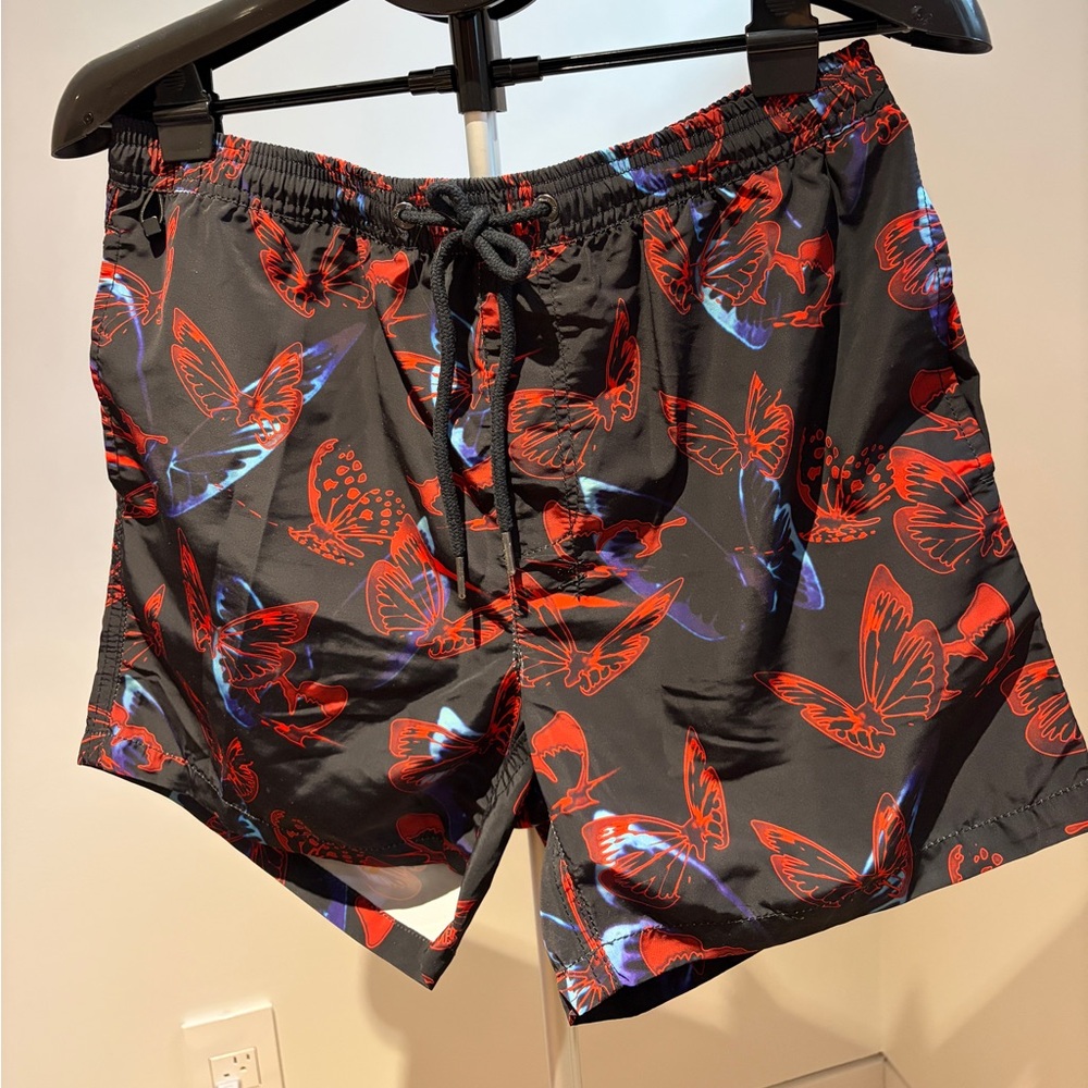 Black and Red Butterfly ksubi swim shorts